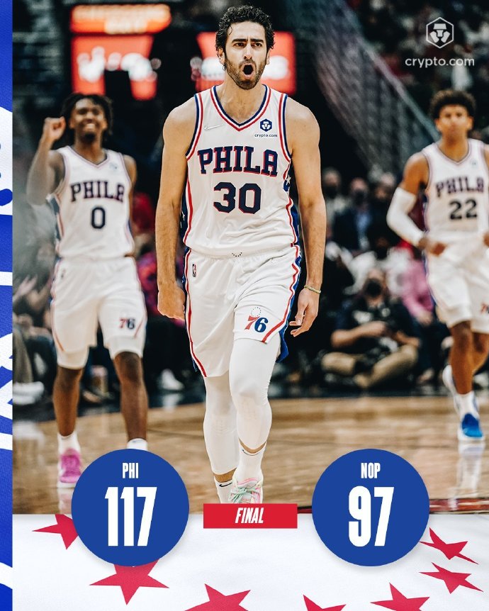 10月21日 NBA常規賽 76人vs鵜鶘 全場錄像及集錦