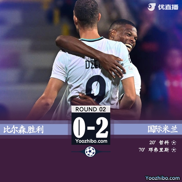 國際米蘭2-0比爾森勝利