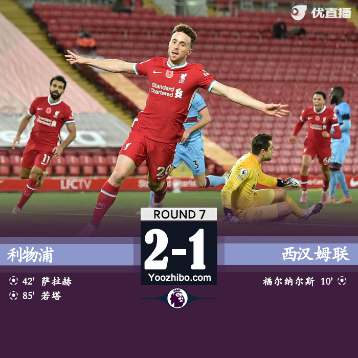 利物浦2-1西漢姆