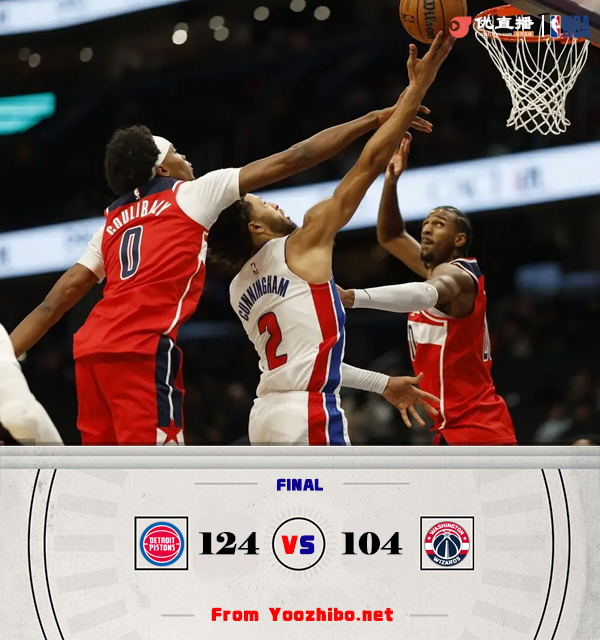 活塞124-104戰勝奇才 CC21+10+10 艾維28+8 普爾22+5