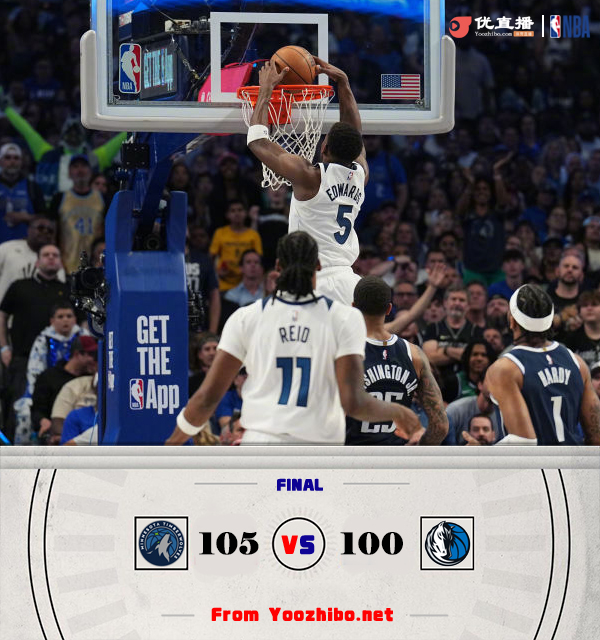 森林狼105-100戰勝獨行俠！華子29+10+9 唐斯下半場20分 077歐文打鐵