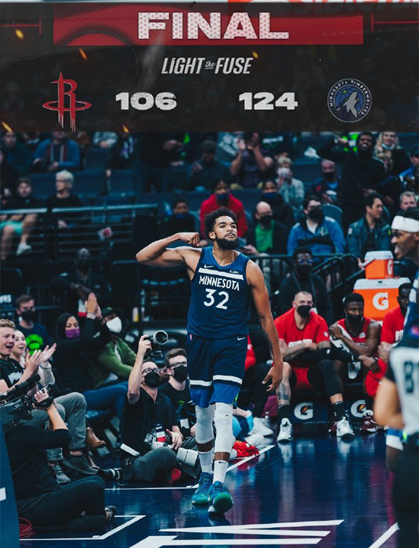 10月21日 NBA常規賽 火箭vs森林狼 全場錄像及集錦